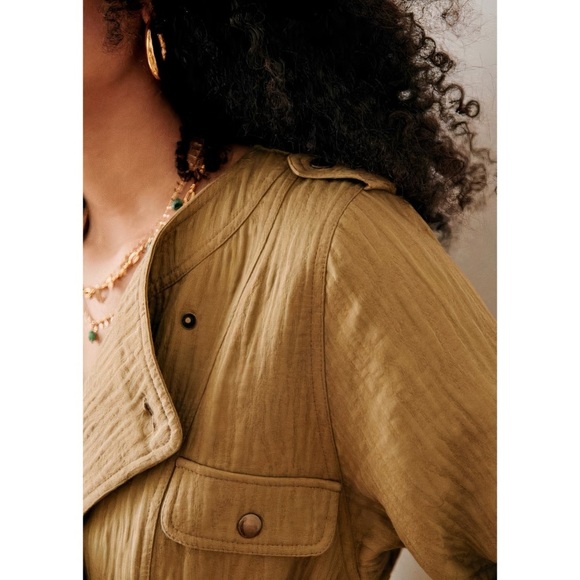 Sezane Linen-Blend Hailey Long-Sleeve Jumpsuit - Picture 5 of 7